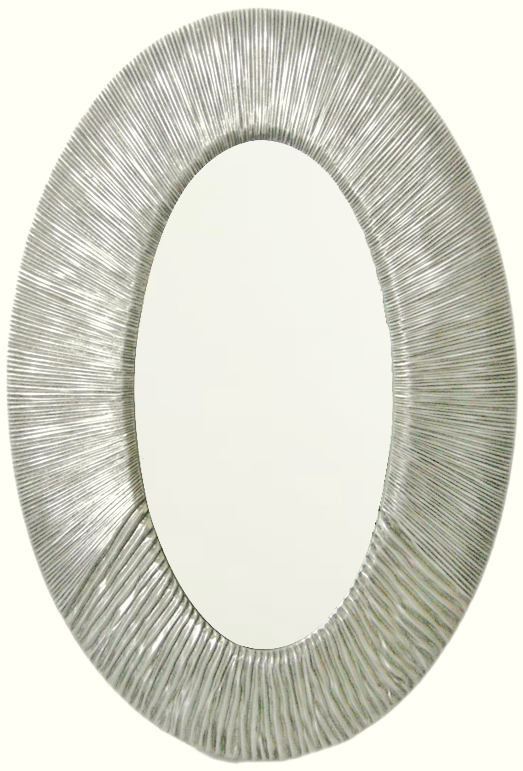 MS211 Wall décor art mirror silver modern oval
